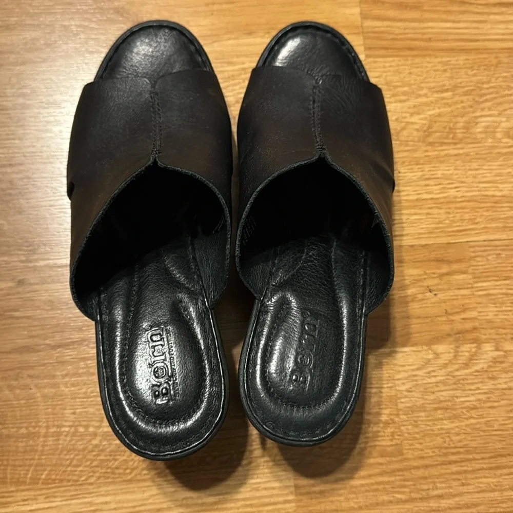Born leather slide sandals black - Picture 1 of 5